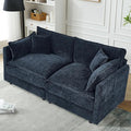Setawix Chenille Loveseat Sofa Couch with Deep Seat,Large 2 Seater Cloud Couches for Living Room,77.16" Roomy Cloud Sofas,Modular Sectional 2 Seat Sofa with Pillows for Bedroom. (Blue, 2 Seater)