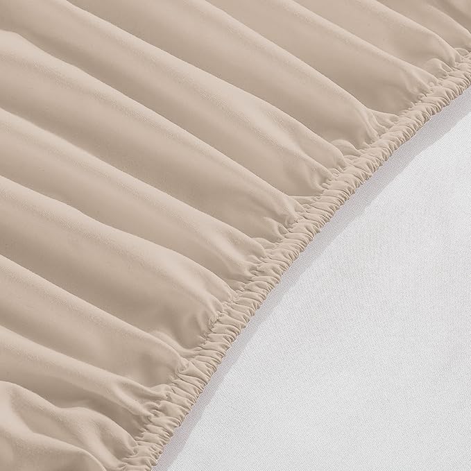 Elegant Comfort 1500 Premium Hotel Quality 18-24 Inches Deep - Extra Deep Pocket Single Fitted Sheet for High Mattress, Luxury and Softest, Smart Pocket - Wrinkle Free, Twin/Twin XL, Cream