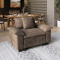 53.5'' Oversized Accent Chair, Chenille Single Seat Modular Sofa Chair with Wider Armrest and Pillow, Modern Cloud Deep Seat Armchair for Bedroom Living Room, Taupe