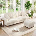 Kidirect 87in L Shaped Couch, Modular Sofa No Tool Assembly, Comfy Sectional Couches for Living Room 21in Deeper Seats, Corduroy Sofas for Living Room with 2 Pillows, Loveseat Sofa Set, Beige Couch | Comfy Corduroy, Oversized 87in Couch, 850LB Tough, T...