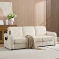 87.4" Oversized 3 Seater Couch,Upholstered Sofa for Living Room,Modern Deep Seat Comfy Loveseat Couches with Cup Holders, Love Seat Sofa Corduroy (Beige)