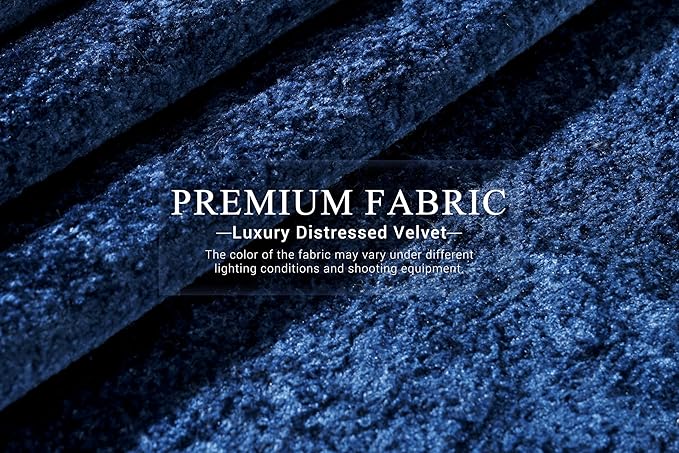 HABUTWAY 105" L-Shape Modular Sectional Sofa Couch for Living Room,No Assembly Required,Modular Comfy Sofa with Deep Seat for Living Room Bedroom,Luxury Distressed Velvet(Left,Blue)