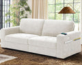 WorthFurni Sofas for Living Room, Chenille Loveseat Couch Set, Small Modern Sofa, USB Charging, Removable Sofa Cover,Solid Wood Frame, Easy to Install(89inch,White)