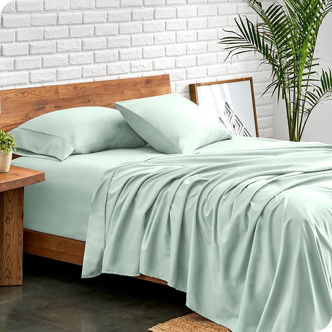 Bare Home King Sheet Set - 1800 Ultra-Soft Microfiber King Bed Sheets - Double Brushed - Deep Pockets - Easy Fit - 4 Piece Set - Bedding Sheets & Pillowcases (King, Spring Mint)