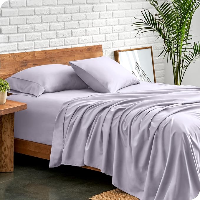Bare Home Full Sheet Set - 1800 Ultra-Soft Microfiber Full Bed Sheets - Double Brushed - Deep Pockets - Easy Fit - 4 Piece Set - Bedding Sheets & Pillowcases (Full, Light Lavender)