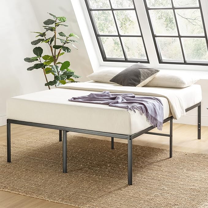 Best Price Mattress Full 18 Inch Black Metal Platform Bed Frame