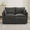 55" Cloud Modular Loveseat Sofa with Storage, Modern Upholstered Sofa Couch Small Love Seat，2 Seater Chenille Comfy Sectional Sofa with Armrests for Living Room, Small Space, Dark Grey | Loveseat Sofa, Upholstered Couch, Small LoveSeat, Sectional Sofa,...