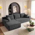 Cloud Sectional Boneless Couches for Living Room, Modular L Shaped Couch with Deep Seat Oversized Left Facing Chaise, Memory Foam Compressed Spineless 3 Seater Sofa for Apartment, Grey | No Assembly Required, Deep Seat, Cat-Claw Resistant, Flexible Mod...