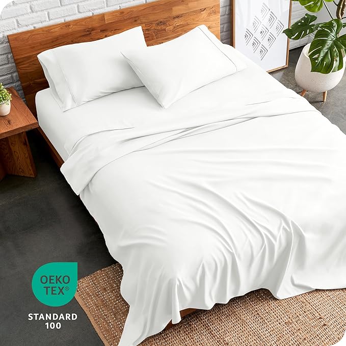 Bare Home Full XL Sheet Set - 1800 Ultra-Soft Microfiber Full Extra Long Bed Sheets - Double Brushed - Deep Pockets - Easy Fit - 4 Piece Set - Bedding Sheets & Pillowcases (Full XL, Cream)