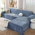 OstepDecor Sectional Couch Covers 2 Pieces, L Shaped Couch Cover Blanket, Sectional Sofa Cover Washable, Chaise Lounge Sofa Slipcovers Pet Furniture Protector for Dogs (71"x102"+71"x118", Blue)