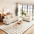 PHI VILLA Cloud Modular Couches Sets, 2 Pieces Sectional Sofa Set with Loveseat, 3-Seater Comfy Couch for Living Room Apartment, Corduroy Fabric, Beige