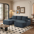 96" Sectional Couches for Living Room Cloud Couch Sofa with L-Shape Upholstered Boneless Couchs Modern Modular Sectional Couch with Chaise (Dark Grey, 96" W+Left Facing Chaise+2Seaters+Ottoman)