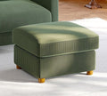 25.2" Couches for Living Room, Comfy Green Ottoman with Storage, Foot Rest Tool-Free Setup, Small Ottoman Foot Rest for Couch, Corduroy Couch for Bedroom, Apartment, Office