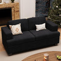 YOUDENOVA 63” Corduroy Loveseat Sofa Couch for Living Room, Small Couch with Deep Seat for Bedroom, Comfy Could Loveseat for Small Living Room, Black Corduroy