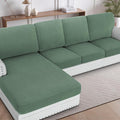 H.VERSAILTEX Sectional Couch Covers 4 Pieces Sofa Seat Cushion Covers L Shape Separate Cushion Couch Chaise Cover for Both Left/Right Sectional Couch (Seat Only: 1 Chaise + 3 Sofa, Loden Frost)