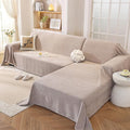 OstepDecor Sectional Couch Covers 2 Pieces, L Shaped Couch Cover Blanket, Sectional Sofa Cover Washable, Chaise Lounge Sofa Slipcovers Pet Furniture Protector for Dogs (71"x118"+91"x134", Khaki)