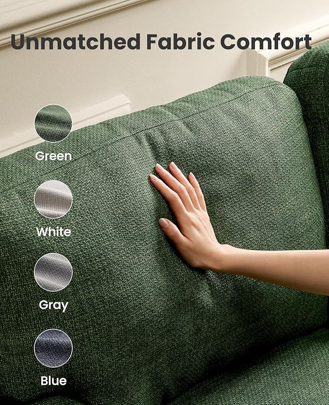 Amada 89" Sofa, 3 Seater Sofa Couch for Living Room, Modern Sofa with Deep Seats & Wide Armrests, Comfy Couch with Removable Washable Covers & Linen Fabric, Easy Assembly