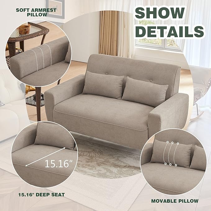 Convertible Sectional Sofa Set, Small L Shaped 3-Seat Couch with Reversible Chaise and Loveseat Sofa, Modern Polyester Sofas Couches for Living Room, Beige | L Shaped 3-Seat, Reversible Chaise, Loveseat Sofa, Modern Polyester, For Living Room