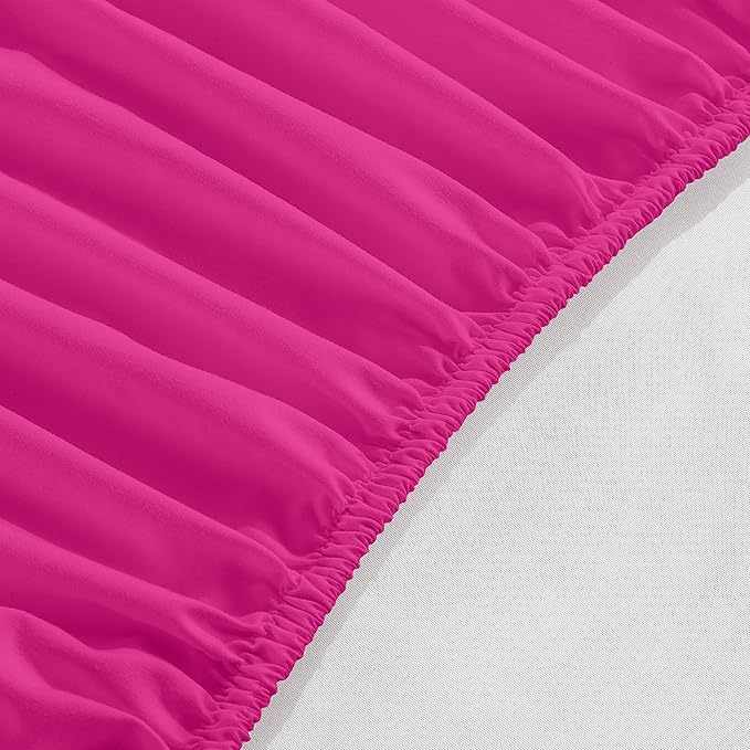 Elegant Comfort 1500 Premium Hotel Quality 18-24 Inches Deep - Extra Deep Pocket Single Fitted Sheet for High Mattress, Luxury and Softest, Smart Pocket - Wrinkle Free, Queen, Pink