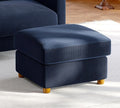 25.2" Couches for Living Room, Comfy Blue Ottoman with Storage, Foot Rest Tool-Free Setup, Small Ottoman Foot Rest for Couch, Corduroy Couch for Bedroom, Apartment, Office