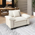 53.5'' Oversized Accent Chair, Corduroy Single Seat Modular Sofa Chair with Wider Armrest and Pillow, Modern Cloud Deep Seat Armchair for Bedroom Living Room, Beige