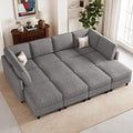 Belffin 110.2" 12 Seats Modular Sectional Sofa Sleeper Sofa Big Washable Sectional Couches for Living Room Comfy Couches with Storage Seat Couch Sofas with Chaise,Grey