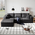 108" Cloud Modular Sectional Couch with L-Shape Chaise, Modern Sectional Sofa with Deep Seat Couch, Ultra Soft Knit Fabric Couches for Living Room, No Assembly Required, Left Facing Chaise (Black)
