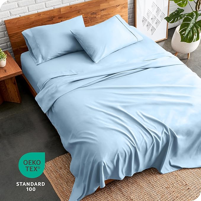 Bare Home Twin XL Sheet Set - 1800 Ultra-Soft Microfiber Twin Extra Long Bed Sheets - Double Brushed - Deep Pockets - Easy Fit - 3 Piece Set - Bedding Sheets & Pillowcases (Twin XL, Light Blue)