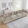 Setawix Chenille Cloud Couches for Living Room,4 Seater Cloud Sofa Couch with Deep Seat,147.22" Roomy Cloud Sofas,Modular Sectional 4 Seat Sofa with Pillows for Bedroom (Coffee, 4 Seater)