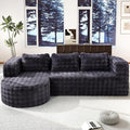 Hobestluk 96" Cloud Sectional Couch Modern Boneless Couch 3 Seater with Oversized Chaise L Shaped Modular Sofa Couches for Living Room Apartment No Assembly Required (Bubble Grey, Left Facing Chaise)