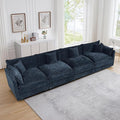 Setawix Chenille Cloud Couches for Living Room,4 Seater Cloud Sofa Couch with Deep Seat,147.22" Roomy Cloud Sofas,Modular Sectional 4 Seat Sofa with Pillows for Bedroom (Blue, 4 Seater)