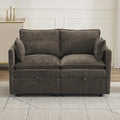 55" Cloud Modular Loveseat Sofa with Storage, Modern Upholstered Sofa Couch Small Love Seat，2 Seater Chenille Comfy Sectional Sofa with Armrests for Living Room, Small Space, Brown | Loveseat Sofa, Upholstered Couch, Small LoveSeat, Sectional Sofa, Sofa