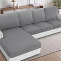 H.VERSAILTEX Backrest Cushion Covers Sectional Couch Back Cushion Covers for Sectional Sofa Set for Both Left/Right Couch (Back Only: 1 Chaise + 3 Sofa, Dove)