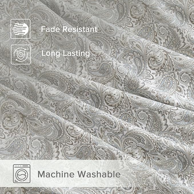 Comfort Spaces 100% Cotton Sheet Set Breathable, Lightweight, Soft with 14" Elastic Pocket Fits up to 16" Mattress, All Season Cozy Bedding, Matching Pillow Case, Cal King Paisley Multi 4 Piece