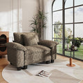 PHI VILLA Oversized Single Sofa with Deep Seat, Armchair for Small Spaces Bedroom Reading Modern, 1 Seater Comfy Reading Accent Chair, Chenille Fabric, Taupe
