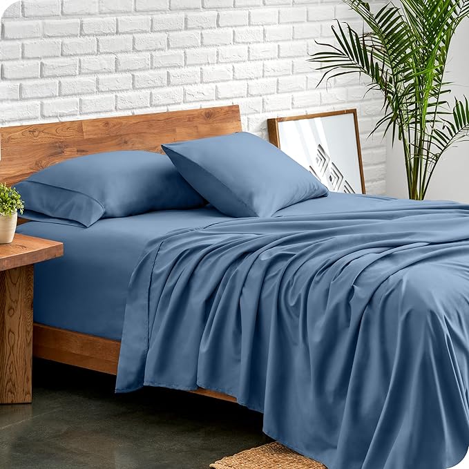 Bare Home Full Sheet Set - 1800 Ultra-Soft Microfiber Full Bed Sheets - Double Brushed - Deep Pockets - Easy Fit - 4 Piece Set - Bedding Sheets & Pillowcases (Full, Coronet Blue)
