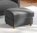 25.2" Couches for Living Room, Comfy Grey Ottoman with Storage, Foot Rest Tool-Free Setup, Small Ottoman Foot Rest for Couch, Corduroy Couch for Bedroom, Apartment, Office