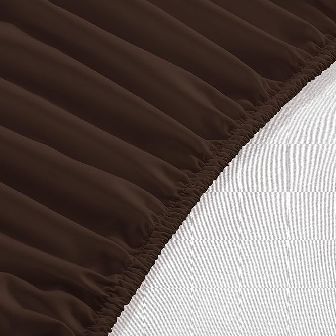 Elegant Comfort 1500 Premium Hotel Quality 18-24 Inches Deep - Extra Deep Pocket Single Fitted Sheet for High Mattress, Luxury and Softest, Smart Pocket -Wrinkle Free, California King, Chocolate Brown