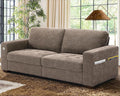 WorthFurni Sofas for Living Room, Chenille Loveseat Couch Set, Small Sofa, 3 Seater Sofa, USB Charging, Removable Sofa Cover,Solid Wood Frame, Easy to Install(89inch,Brown)