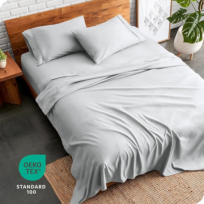 Bare Home Twin Sheet Set - 1800 Ultra-Soft Microfiber Twin Bed Sheets - Double Brushed - Deep Pockets - Easy Fit - 3 Piece Set - Bedding Sheets & Pillowcases (Twin, French Grey)