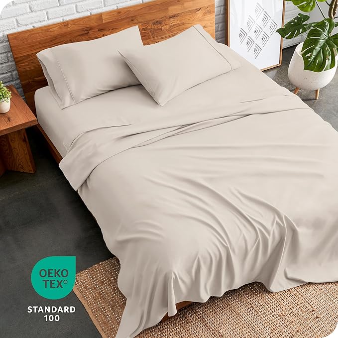 Bare Home California King Sheet Set - 1800 Ultra-Soft Microfiber Cal King Bed Sheets - Double Brushed - Deep Pockets - Easy Fit - 4 Piece Set - Bed Sheets (California King, Wheat)