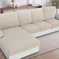 H.VERSAILTEX Sectional Couch Covers 8 Pieces Stretch Sofa Cover for Sectional Sofa Set Separate L Shaped Couch Cover for Both Left/Right Couch (Seat and Back: 1 Chaise + 3 Sofa, Island Fossi)