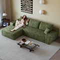 108" Sectional Couches for Living Room Cloud Couch Sofa with L-Shape Upholstered Boneless Couchs Modern Modular Sectional Couch with Chaise (Green, 108" Left Facing Chaise+2Seaters)