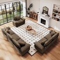 PHI VILLA Cloud Modular Couches Sets, 3 Pieces Large Sectional Sofa Set with Loveseats & Single Sofa, 6-Seater Upholstered Couch for Living Room, Chenille Fabric, Taupe