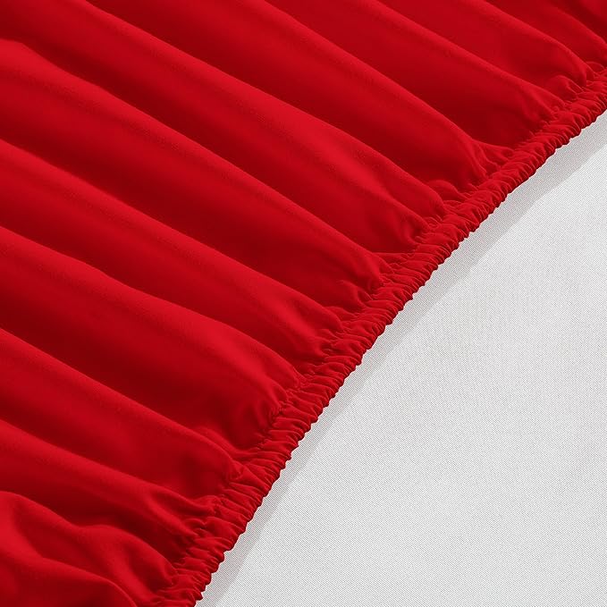 Elegant Comfort 1500 Premium Hotel Quality 18-24 Inches Deep - Extra Deep Pocket Single Fitted Sheet for High Mattress, Luxury and Softest, Smart Pocket - Wrinkle Free, King, Red