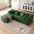 GarveeHome Modular Sectional Couches for Living Room, Cloud Sectional Couch with Deep Seat, 106.7 in Modular L-Shape Sofa with Chaise, Upholstered Couches for Bedroom, Chenille Green