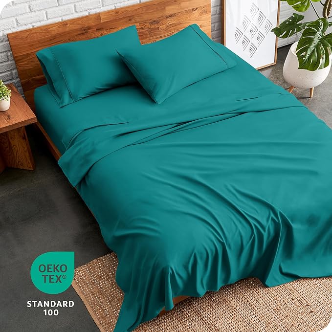 Bare Home King Sheet Set - 1800 Ultra-Soft Microfiber King Bed Sheets - Double Brushed - Deep Pockets - Easy Fit - 4 Piece Set - Bedding Sheets & Pillowcases (King, Emerald)