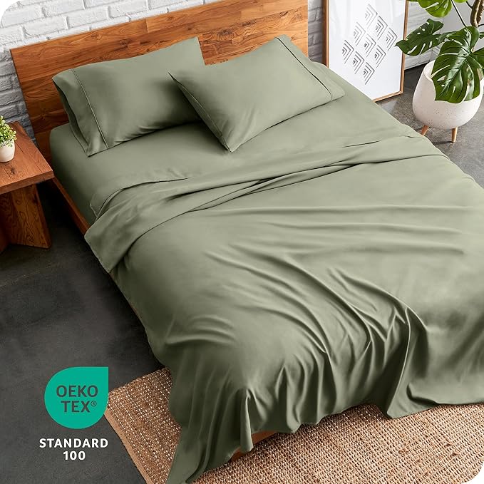 Bare Home Twin XL Sheet Set - 1800 Ultra-Soft Microfiber Twin Extra Long Bed Sheets - Double Brushed - Deep Pockets - Easy Fit - 3 Piece Set - Bedding Sheets & Pillowcases (Twin XL, Sage)