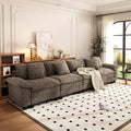 PHI VILLA Cloud Modular Couches Sets, 157.5" Sectional Sofa with Upholstered Deep Seat, 4-Seater Long Couches for Living Room Apartment, Chenille Fabric, Taupe