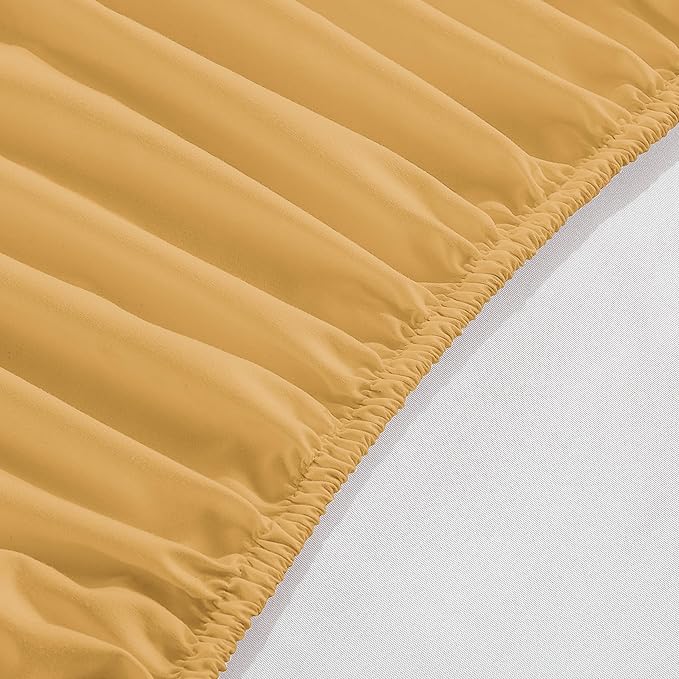 Elegant Comfort 1500 Premium Hotel Quality 18-24 Inches Deep - Extra Deep Pocket Single Fitted Sheet for High Mattress, Luxury and Softest, Smart Pocket - Wrinkle Free, Twin/Twin XL, Gold